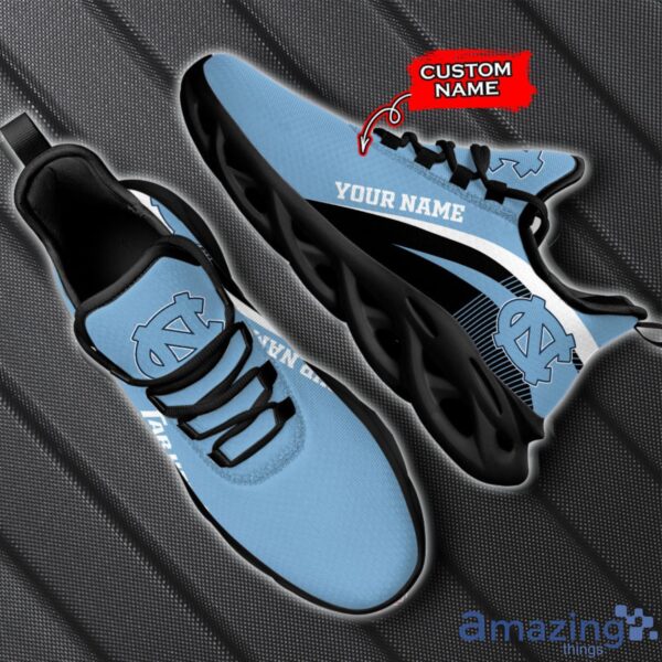 North Carolina Tar Heels NCAA Max Soul Shoes NCAA Team Lgo Sneakers Custom Name Gift For Fans Product Photo 2