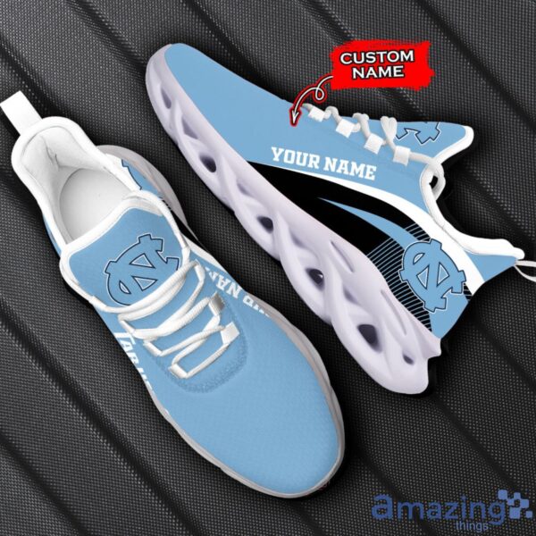 North Carolina Tar Heels NCAA Max Soul Shoes NCAA Team Lgo Sneakers Custom Name Gift For Fans Product Photo 1