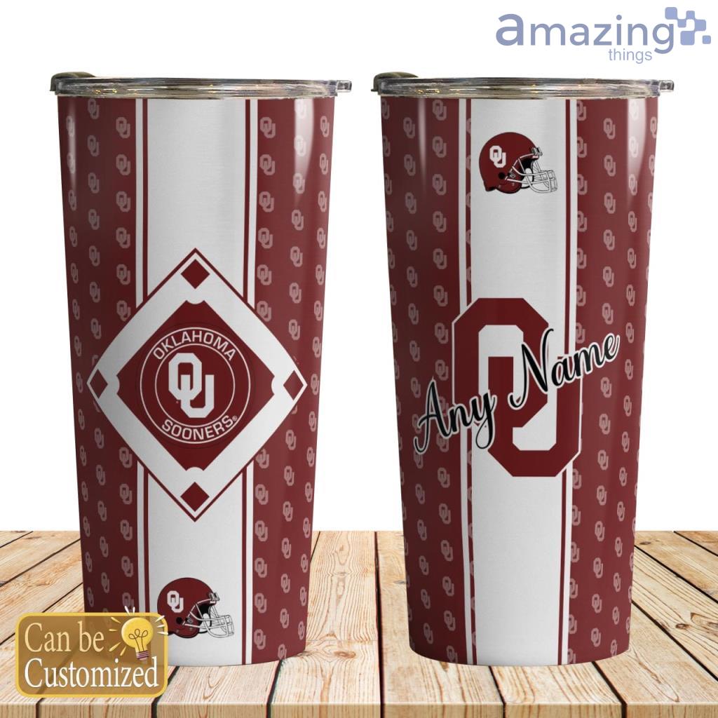 Oklahoma Sooners Team Pattern Personalized 30oz Tumbler image Oklahoma Sooners Team Pattern Personalized 30oz Tumbler Product Photo 1