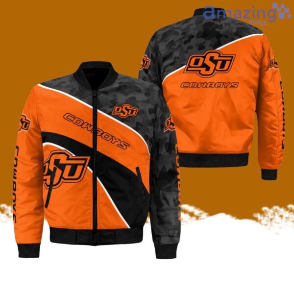 Oklahoma State Cowboys Legend Camo Bomber Jacket Hot Style 3D Printing Product Photo 1