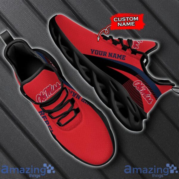 Ole Miss Rebels NCAA Max Soul Shoes NCAA Team Lgo Sneakers Custom Name Gift For Fans Product Photo 2