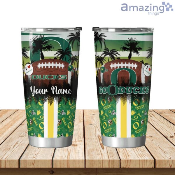 Oregon Ducks Tropical Personalized Tumbler 20oz Limited Edition Product Photo 1
