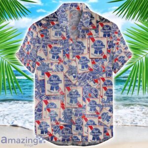Pabst Blue Ribbon 3D Printing Beer Logo Hawaiian Shirt For Men And Women Product Photo 1