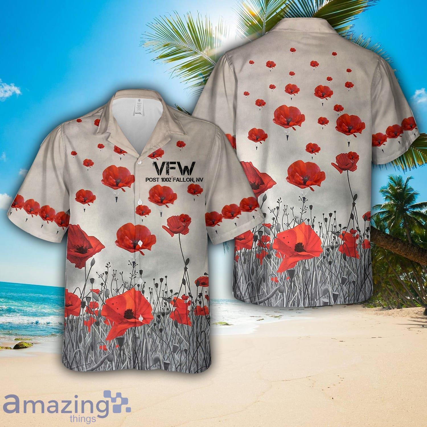 Paratrooper Poppy Field Memorial Hawaiian Shirt image Paratrooper Poppy Field Memorial Hawaiian Shirt Product Photo 1