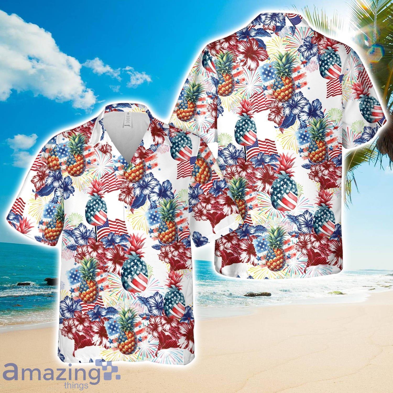 Patriotic Pineapple, 4th Of July Hawaiian Shirt image Patriotic Pineapple, 4th Of July Hawaiian Shirt Product Photo 1