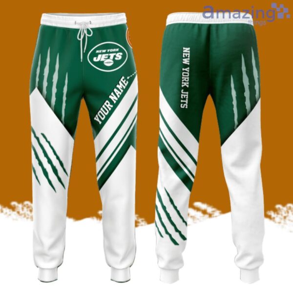 Personalize New York Jets Football Team All Over Print 3D Long Pants White Product Photo 1