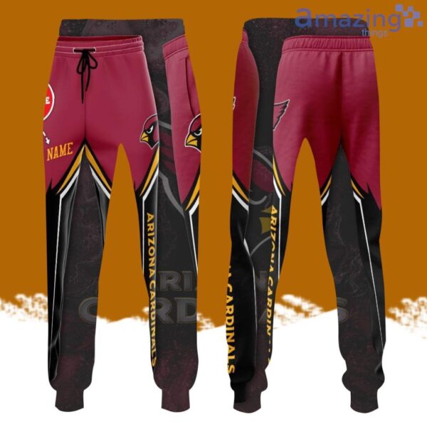 Personalized Arizona Cardinals Professional Football Team All Over Print 3D Long Pants Black Product Photo 1
