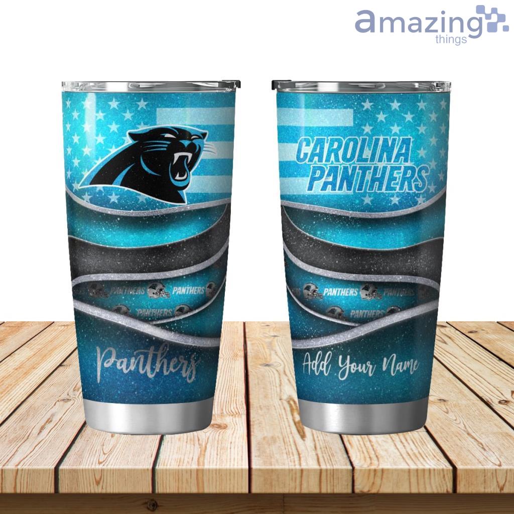 Personalized Carolina Panthers Flag 3D Shining Tumbler 20oz image Personalized Carolina Panthers Flag 3D Shining Tumbler 20oz Product Photo 1