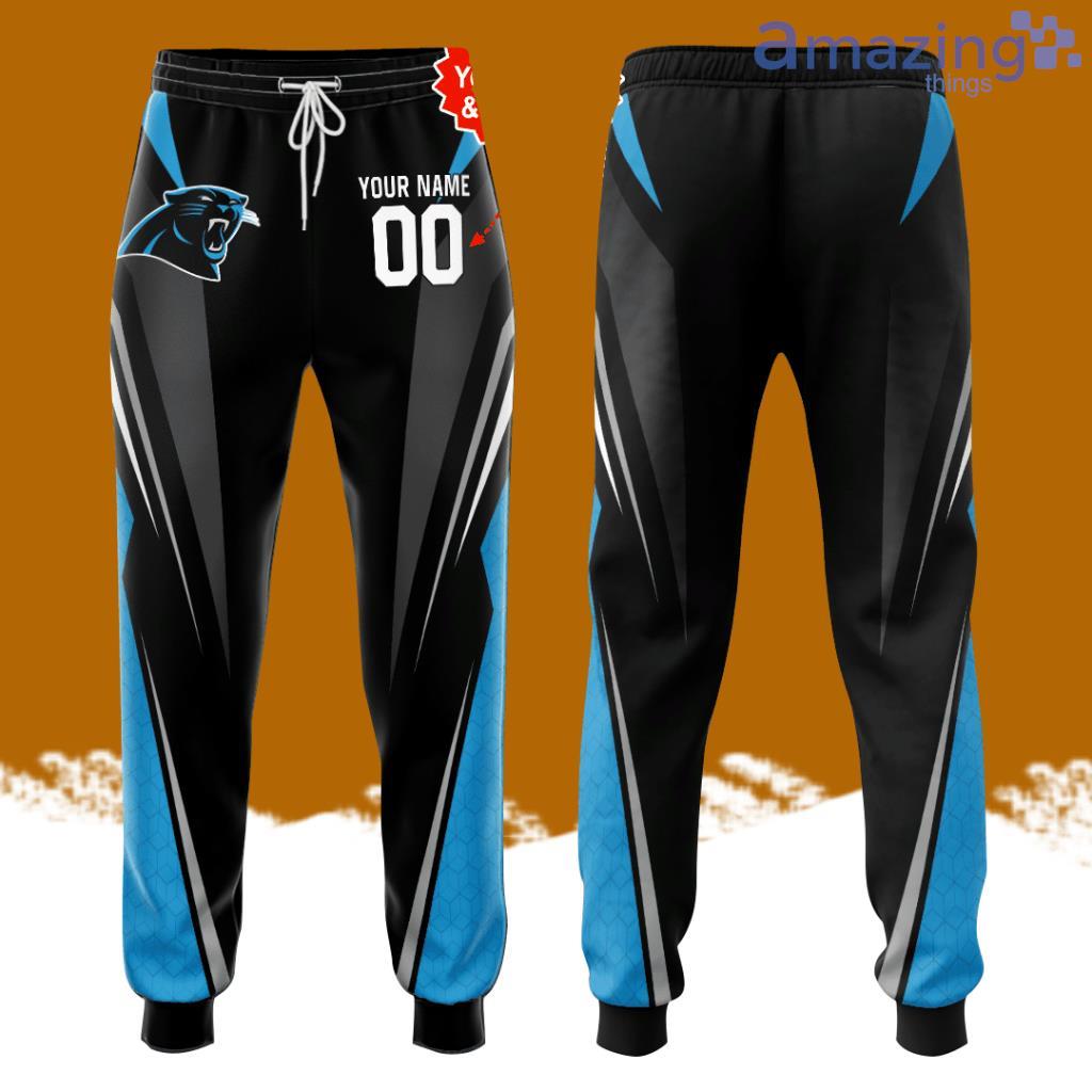 Personalized Carolina Panthers Football Team All Over Print 3D Long Pants Black image Personalized Carolina Panthers Football Team All Over Print 3D Long Pants Black Product Photo 1