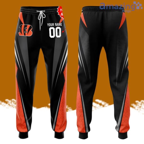 Personalized Cincinnati Bengals Football Team All Over Print 3D Long Pants Black Product Photo 1