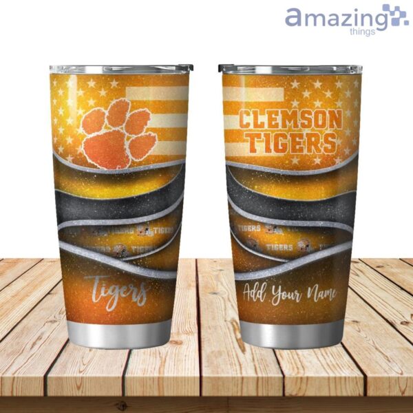Personalized Clemson Tigers Flag 3D Shining Tumbler 20oz Product Photo 1