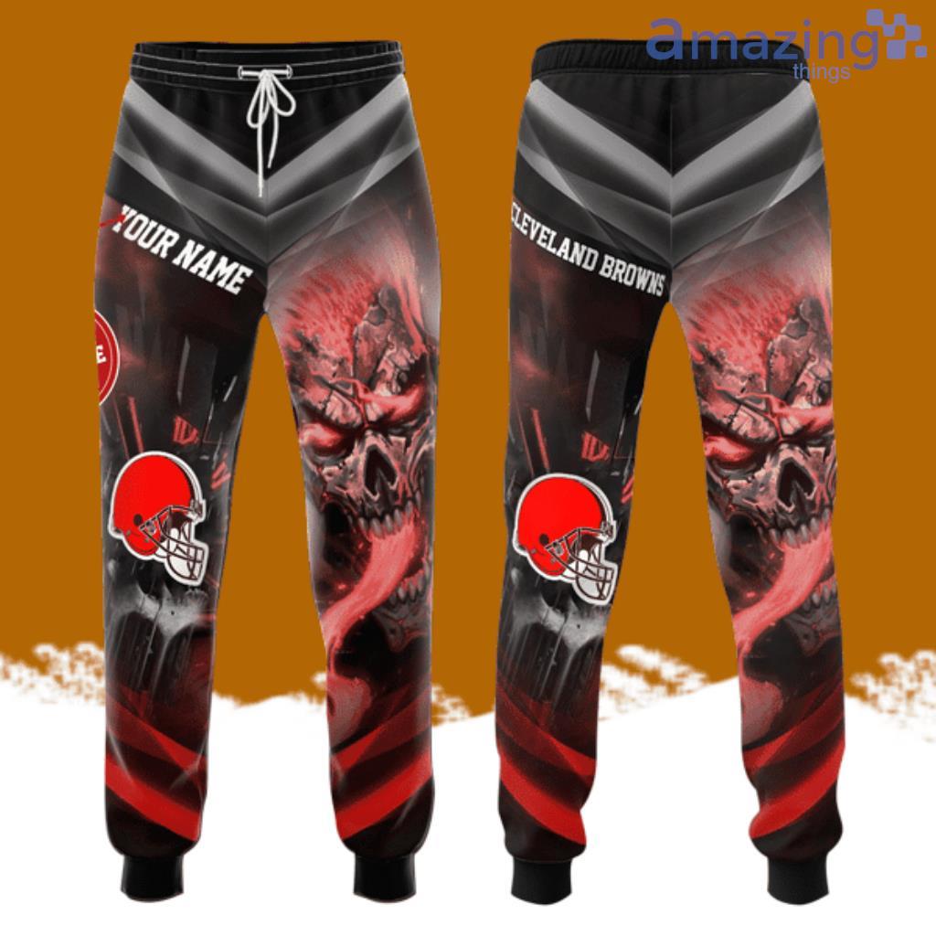 Personalized Cleveland Browns Football All Over Print 3D Long Pants Red image Personalized Cleveland Browns Football All Over Print 3D Long Pants Red Product Photo 1