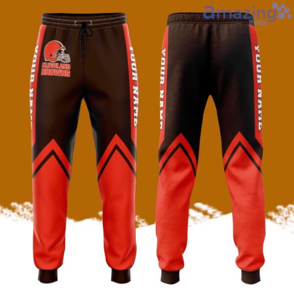 Personalized Cleveland Browns Professional Football Team All Over Print 3D Long Pants Red Product Photo 1