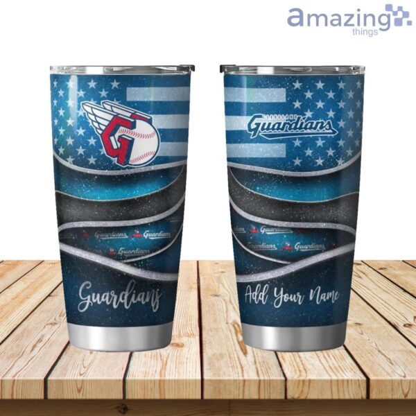 Personalized Cleveland Guardians Flag 3D Shining Tumbler 20oz Product Photo 1