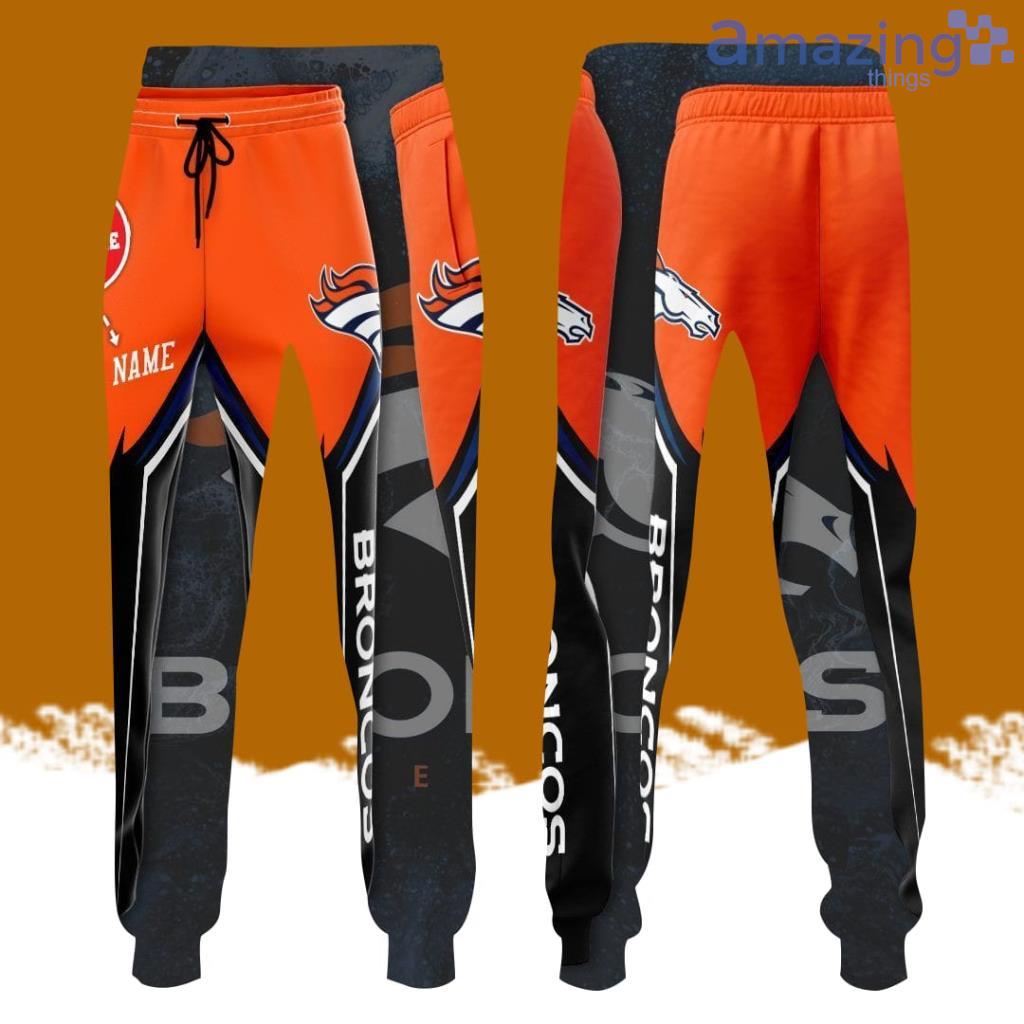 Personalized Denver Broncos All Over Print 3D Casual Unisex All Over Print 3D Long Pants Black Orange image Personalized Denver Broncos All Over Print 3D Casual Unisex All Over Print 3D Long Pants Black Orange Product Photo 1