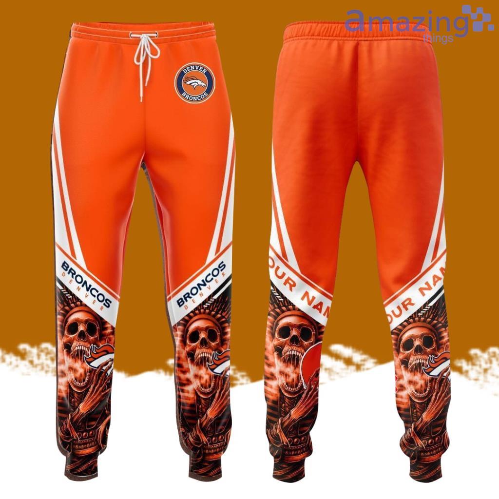 Personalized Denver Broncos Football Team Pharoh Skull All Over Print 3D Long Pants Orange image Personalized Denver Broncos Football Team Pharoh Skull All Over Print 3D Long Pants Orange Product Photo 1