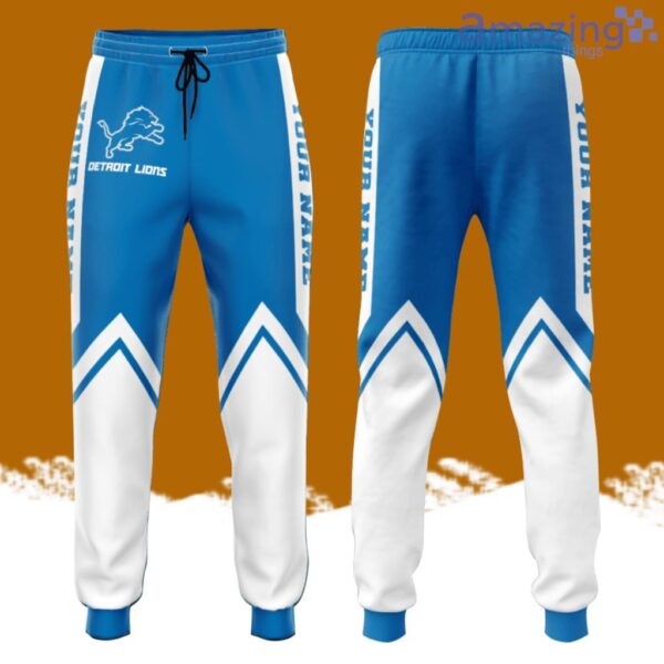 Personalized Detroit Lions Professional Football Team All Over Print 3D Long Pants Blue Product Photo 1