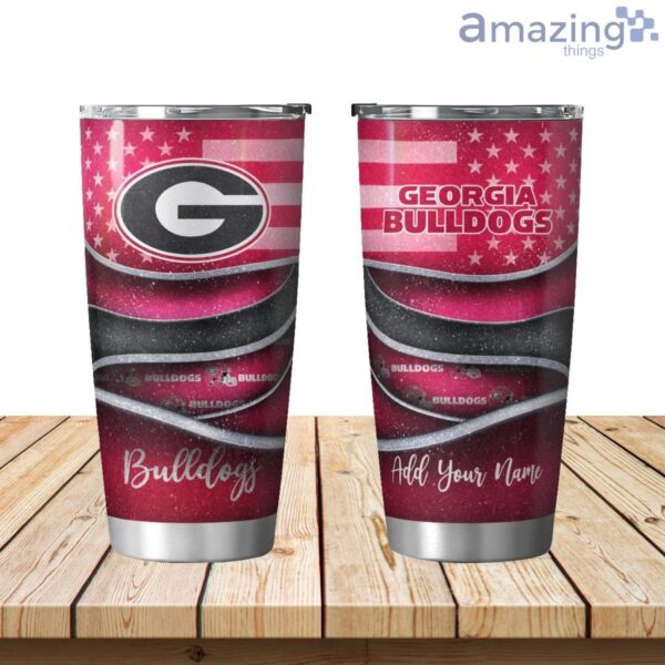Personalized Georgia Bulldogs Flag 3D Shining Tumbler 20oz Product Photo 1