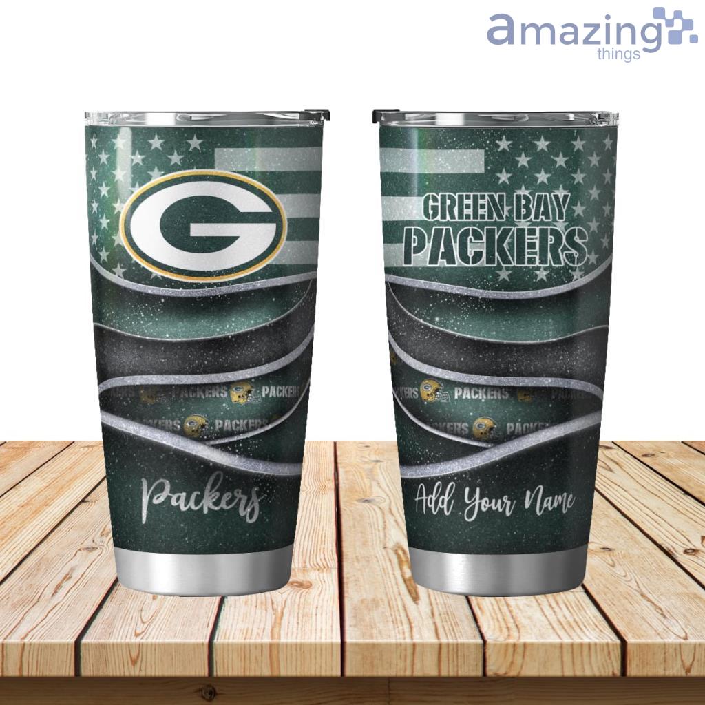 Personalized Green Bay Packers Flag 3D Shining Tumbler 20oz image Personalized Green Bay Packers Flag 3D Shining Tumbler 20oz Product Photo 1