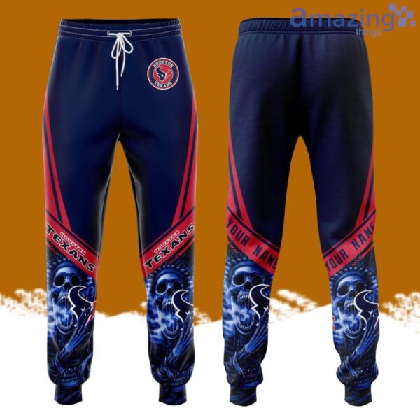 Personalized Houston Texans Skeleton All Over Print 3D Casual Unisex All Over Print 3D Long Pants Navy Product Photo 1