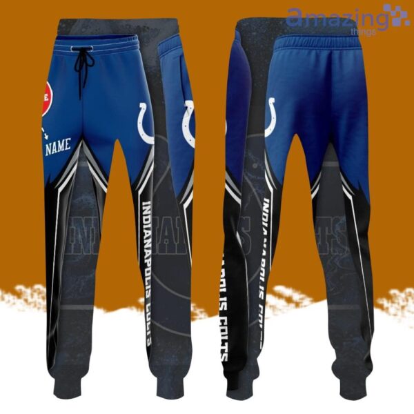 Personalized Indianapolis Colts Football Team All Over Print 3D Long Pants Black Product Photo 1