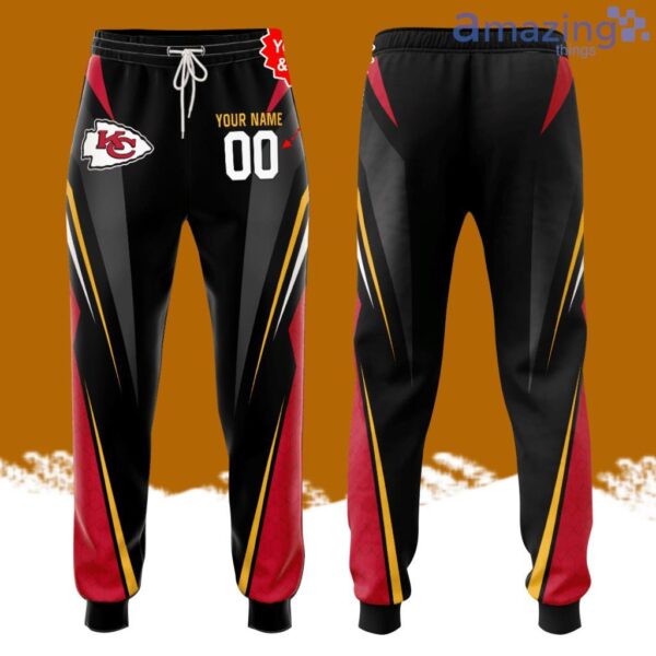 Personalized Kansas City Chiefs All Over Print 3D Casual Unisex All Over Print 3D Long Pants Black Red Product Photo 1