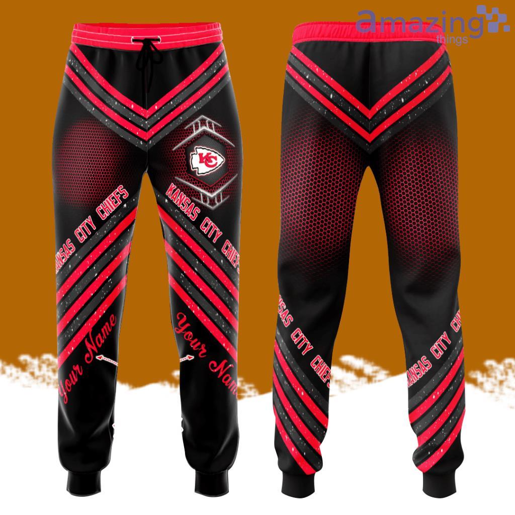 Personalized Kansas City Chiefs All Over Print 3D Glittering Stripes Casual Unisex All Over Print 3D Long Pants Red Black image Personalized Kansas City Chiefs All Over Print 3D Glittering Stripes Casual Unisex All Over Print 3D Long Pants Red Black Product Photo 1