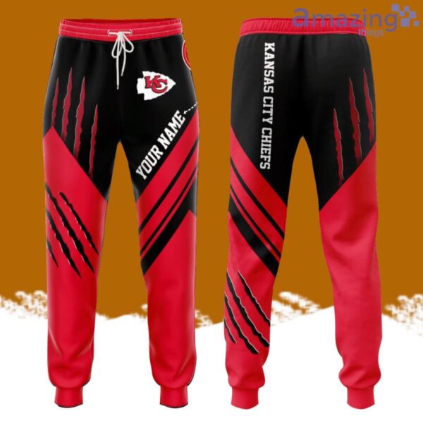 Personalized Kansas City Chiefs Claws All Over Print 3D Casual Unisex All Over Print 3D Long Pants Black Red Product Photo 1