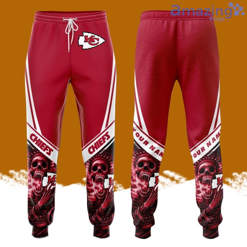 Personalized Kansas City Chiefs Red Skeleton All Over Print 3D Casual Unisex All Over Print 3D Long Pants Red image Personalized Kansas City Chiefs Red Skeleton All Over Print 3D Casual Unisex All Over Print 3D Long Pants Red Product Photo 1