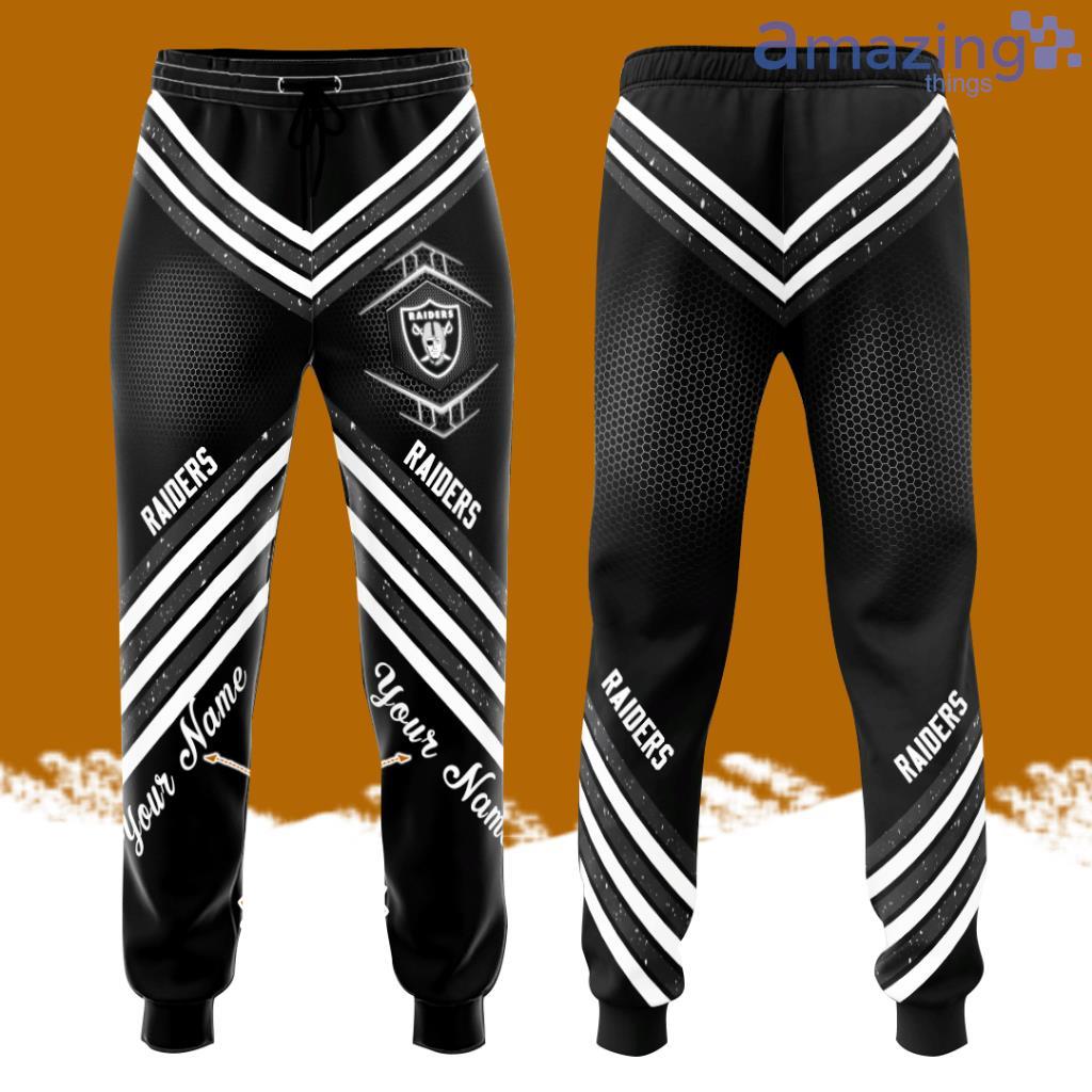 Personalized Las Vegas Raiders Football Team All Over Print 3D Long Pants Black image Personalized Las Vegas Raiders Football Team All Over Print 3D Long Pants Black Product Photo 1