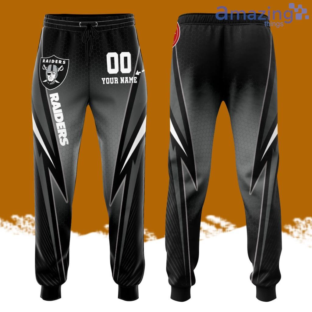 Personalized Las Vegas Raiders Lightning Bolt All Over Print 3D Casual Unisex All Over Print 3D Long Pants Gray image Personalized Las Vegas Raiders Lightning Bolt All Over Print 3D Casual Unisex All Over Print 3D Long Pants Gray Product Photo 1