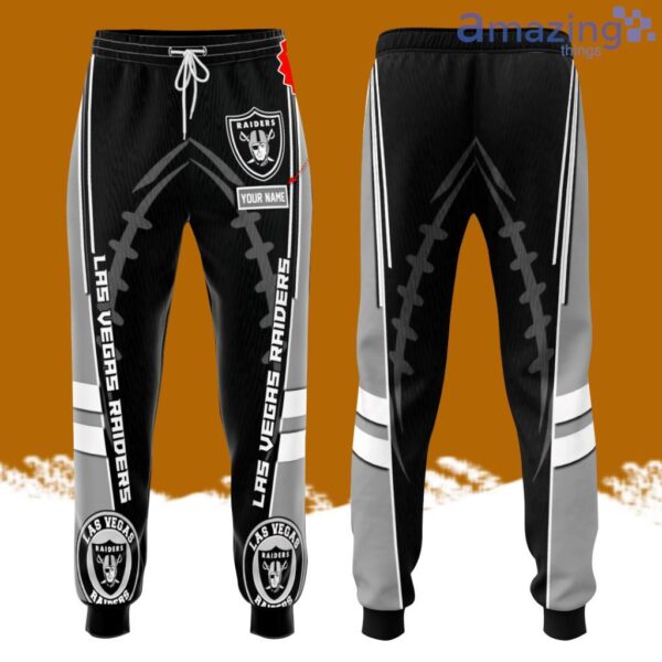 Personalized Las Vegas Raiders Professional Football Team All Over Print 3D Long Pants Black Product Photo 1