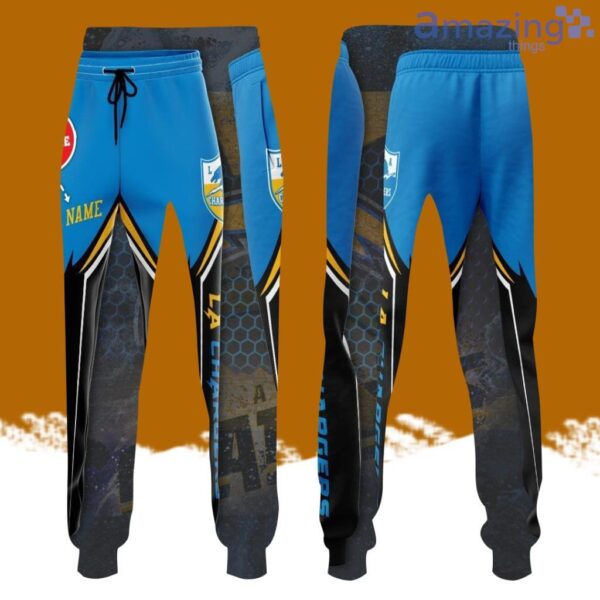 Personalized Los Angeles Chargers All Over Print 3D Casual Unisex All Over Print 3D Long Pants Black Blue Product Photo 1