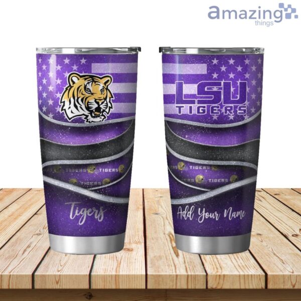 Personalized LSU Tigers Flag 3D Shining Tumbler 20oz Product Photo 1