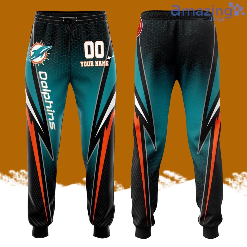 Personalized Miami Dolphins Football Team All Over Print 3D Long Pants Black image Personalized Miami Dolphins Football Team All Over Print 3D Long Pants Black Product Photo 1