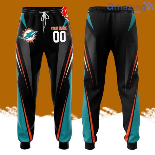 Personalized Miami Dolphins Professional Football Team All Over Print 3D Long Pants Black Product Photo 1