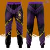 Personalized Minnesota Vikings All Over Print 3D Glittering Stripes Casual Unisex All Over Print 3D Long Pants Black Purple