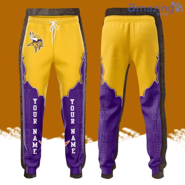 Personalized Minnesota Vikings All Over Print 3D Long Pants Purple Product Photo 1
