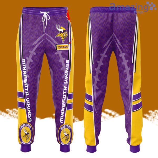 Personalized Minnesota Vikings Football All Over Print 3D Long Pants Purple Product Photo 2