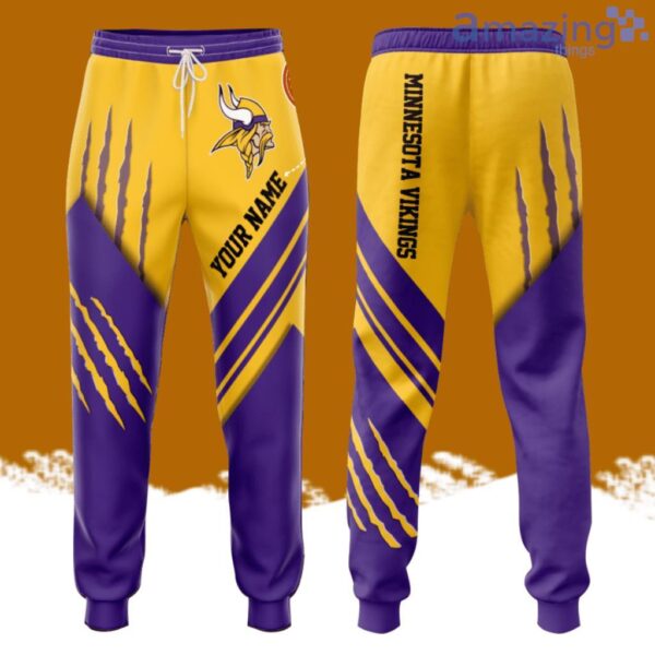 Personalized Minnesota Vikings Football Team All Over Print 3D Long Pants Purple Product Photo 1