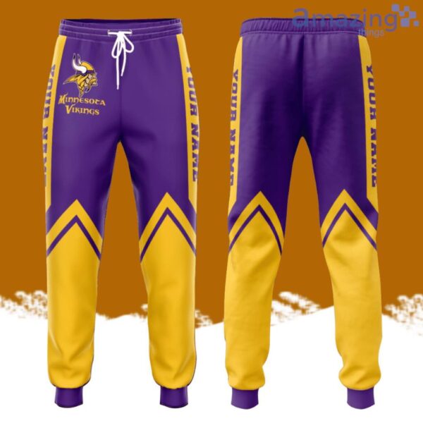 Personalized Minnesota Vikings Football Team All Over Print 3D Long Pants Yellow Product Photo 1