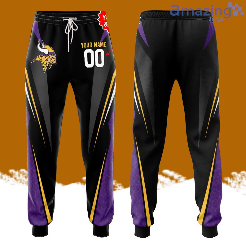 Personalized Minnesota Vikings Professional Football Team All Over Print 3D Long Pants Black image Personalized Minnesota Vikings Professional Football Team All Over Print 3D Long Pants Black Product Photo 1