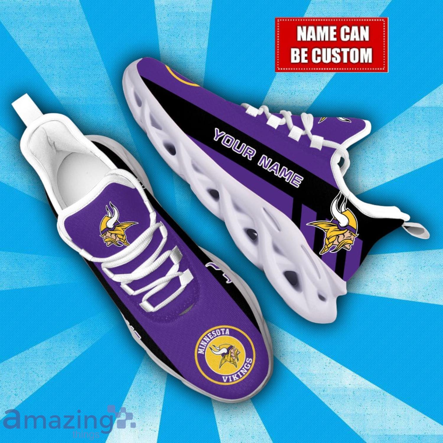 Personalized Name Minnesota Vikings NFL Max Soul Shoes Sneakers For Athletics Team image Personalized Name Minnesota Vikings NFL Max Soul Shoes Sneakers For Athletics Team Product Photo 2