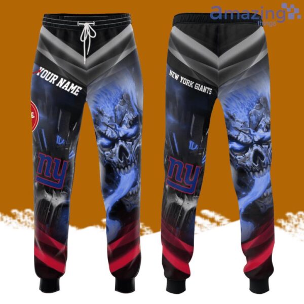 Personalized New York Giants Smoky Blue Skull All Over Print 3D Casual Unisex All Over Print 3D Long Pants Product Photo 1
