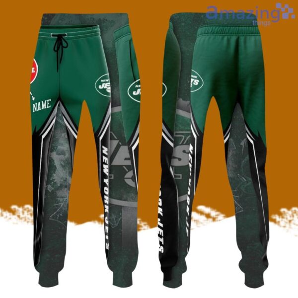 Personalized New York Jets Professional Football Team All Over Print 3D Long Pants Black Product Photo 1
