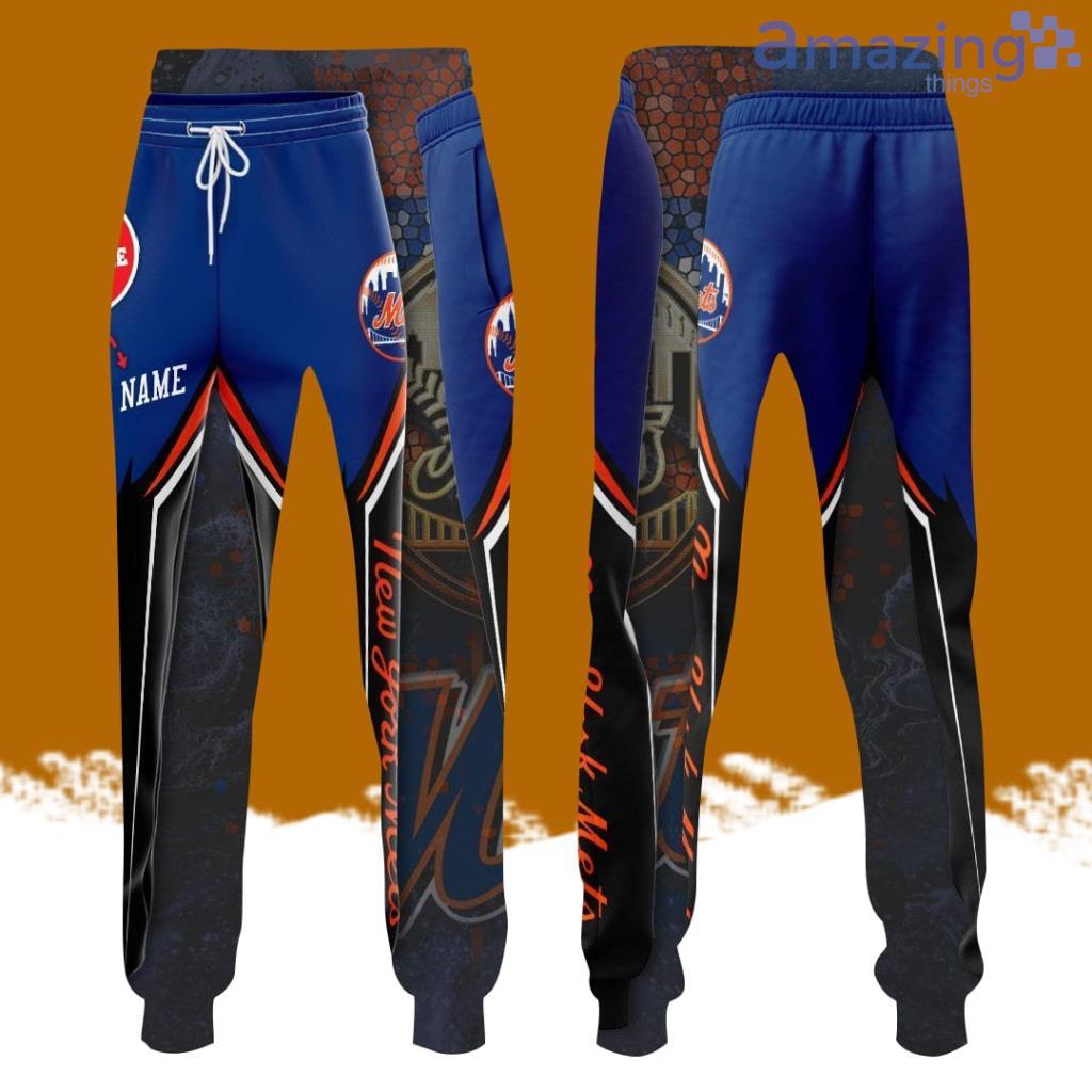Personalized New York Mets Baseball Team All Over Print 3D Long Pants Black image Personalized New York Mets Baseball Team All Over Print 3D Long Pants Black Product Photo 1