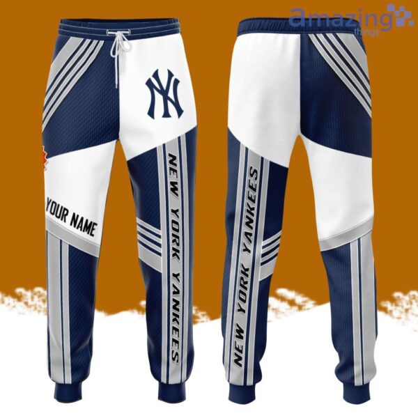 Personalized New York Yankees Football Baseball Team Ny All Over Print 3D Long Pants Blue Product Photo 1