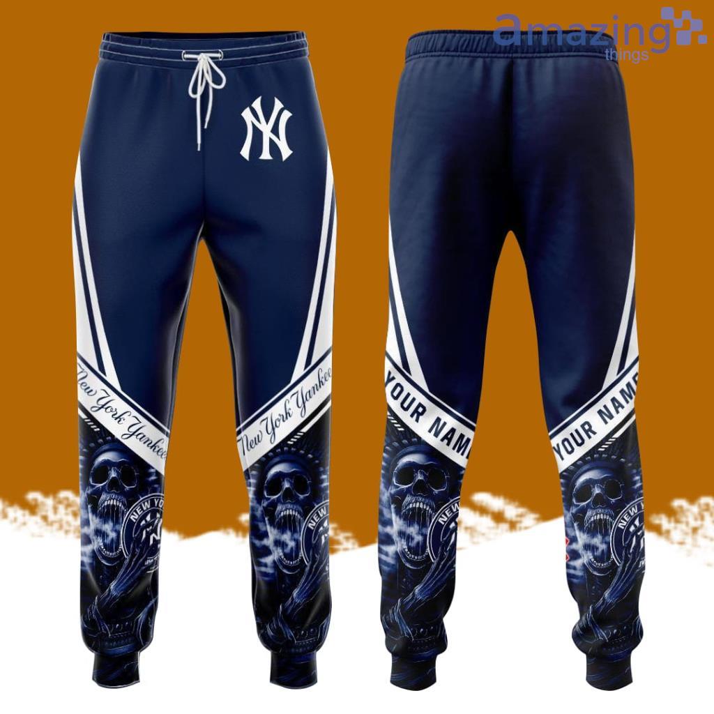Personalized New York Yankees Professional Baseball Team Pharaoh Skull All Over Print 3D Long Pants Blue image Personalized New York Yankees Professional Baseball Team Pharaoh Skull All Over Print 3D Long Pants Blue Product Photo 1