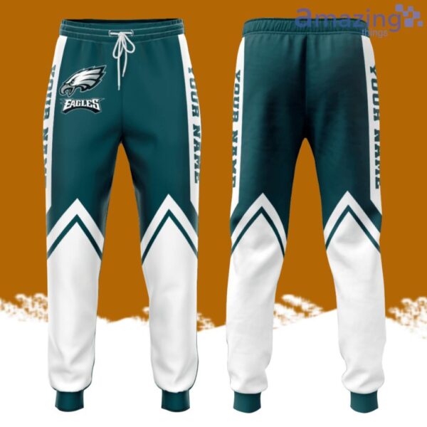 Personalized Philadelphia Eagles Football Team All Over Print 3D Long Pants White Product Photo 1