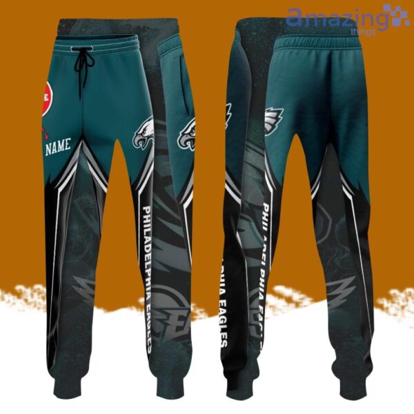 Personalized Philadelphia Eagles Professional Football Team All Over Print 3D Long Pants Green Product Photo 1
